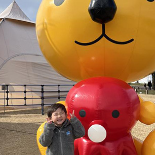 アウトドアフェスで大きなたこるくんがいて大興奮!