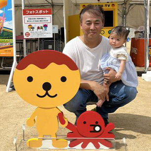初めてのたこるくんにニッコリ!