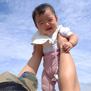 初の淡路島旅行で空と子供の最高の1枚