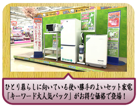 �ЂƂ��炵�Ɍ����Ă���R���p�N�g�Ŏg������̂悢�Z�b�g�Ɠd�u�L�[���[�h��l�C�p�b�N�v�������ȉ��i�œo��I