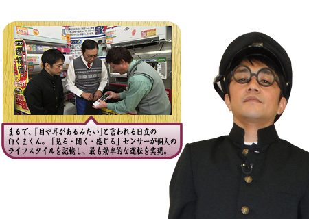 まるで、｢目や耳があるみたい｣と言われる日立の白くまくん。「見る・聞く・感じる」センサーが個人のライフスタイル記憶し、最も効率的な運転を実現。