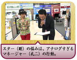 スター（剛）の悩みは、アナログすぎるマネージャー（礼二）の行動。