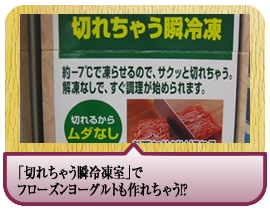 「切れちゃう瞬冷凍室」で<br>フローズンヨーグルトも作れちゃう！？