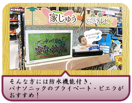 そんな方には防水機能付き、パナソニックのプライベート・ビエラがおすすめ！