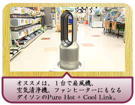 オススメは、１台で扇風機、空気清浄機、ファンヒーターにも なるダイソンのPure Hot + Cool Link。