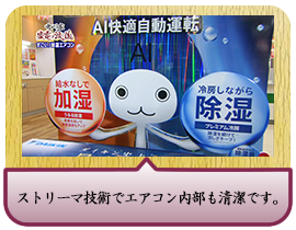 ストリーマ技術でエアコン内部も清潔です。