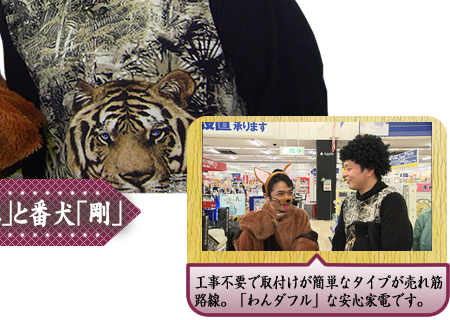 工事不要で取付けが簡単なタイプが売れ筋路線。「わんダフル」な安心家電です。