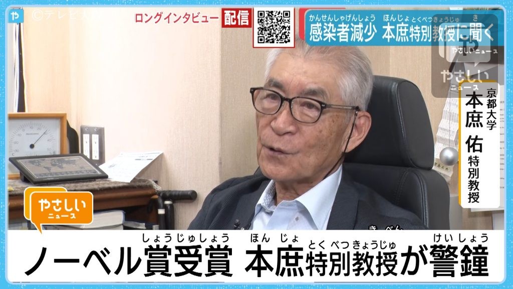 京都大 本庶特別教授 新型コロナ感染症対策に警鐘 やさしいニュース Tvo テレビ大阪