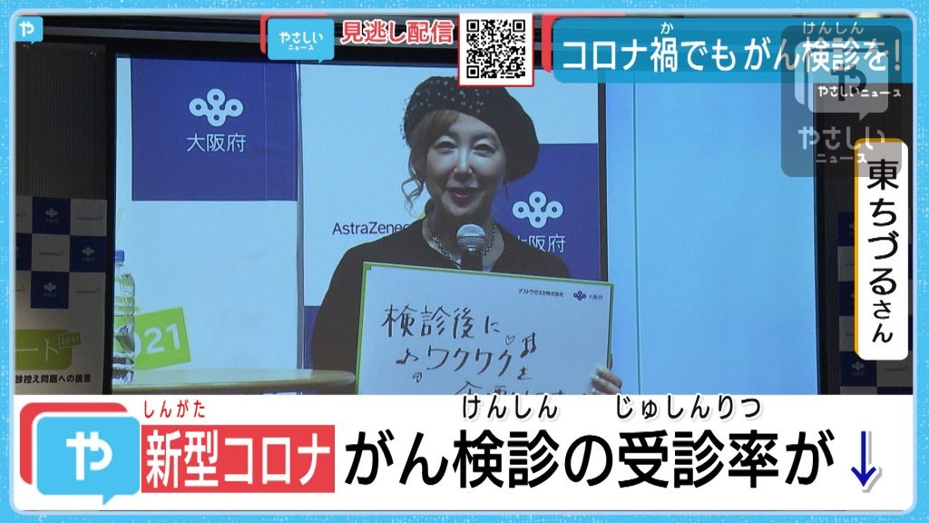 コロナ禍でもがん検診は大切 東ちづるさんも呼びかけ やさしいニュース Tvo テレビ大阪