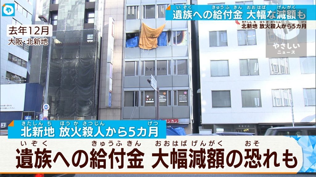 大阪・北新地放火から5カ月　遺族への給付金が大幅減額も…支援を訴え