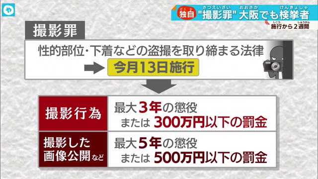 【独自】盗撮罰する撮影罪 施行から2週間で大阪府内の検挙者18人に